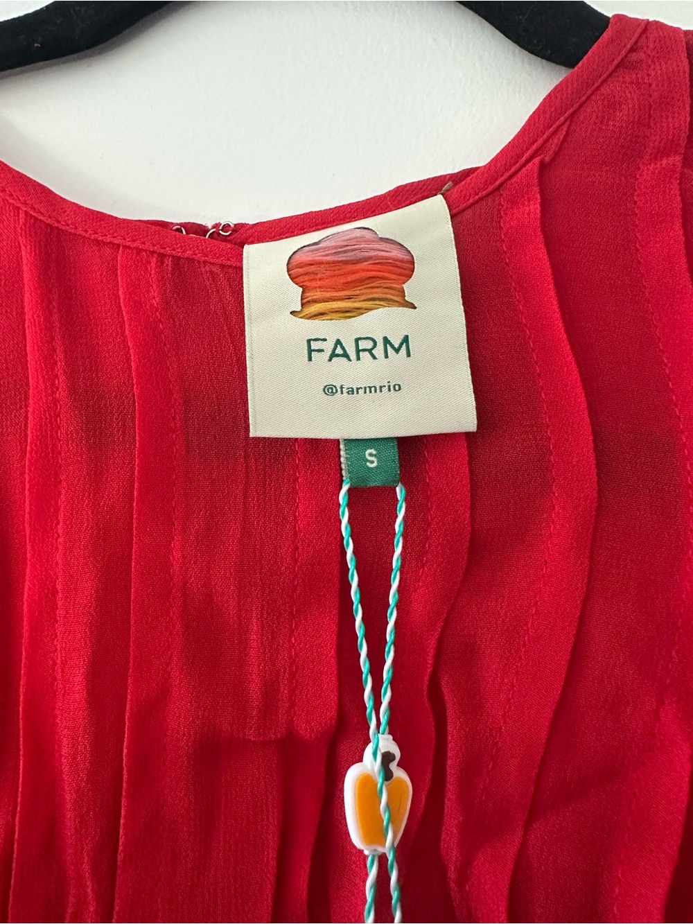 FARM Rio Red Ruffled Sheer Blouse - Picture 3 of 4